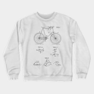 Steering Gear for Bicycle Vintage Patent Hand Drawing Crewneck Sweatshirt